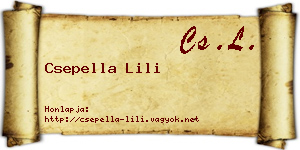 Csepella Lili névjegykártya